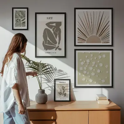 Gallery wall art set stylish abstract botanical prints