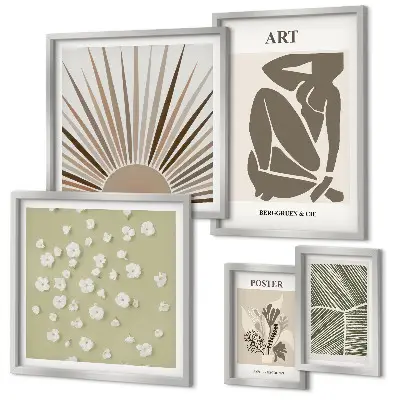 Gallery wall art set stylish abstract botanical prints
