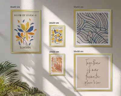 Framed photo set floral motifs with London inscriptions