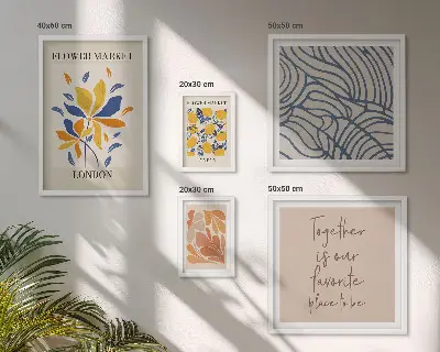 Framed photo set floral motifs with London inscriptions