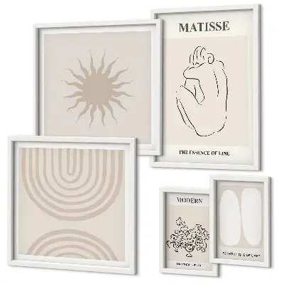 Set of 5 wall art pieces Minimalist art lines