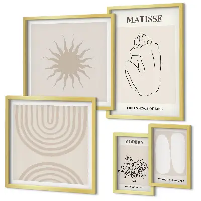 Set of 5 wall art pieces Minimalist art lines