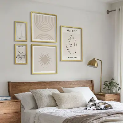 Set of 5 wall art pieces Minimalist art lines