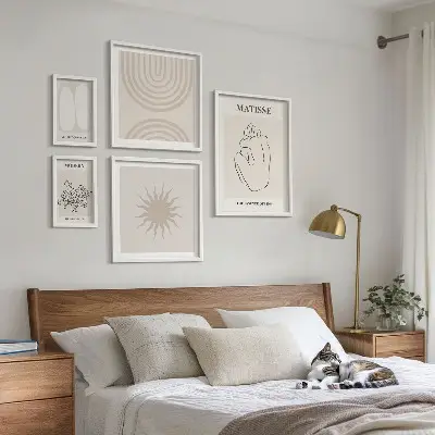 Set of 5 wall art pieces Minimalist art lines
