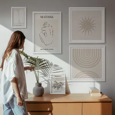 Set of 5 wall art pieces Minimalist art lines