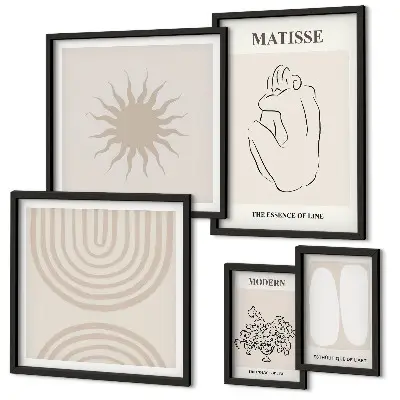 Set of 5 wall art pieces Minimalist art lines