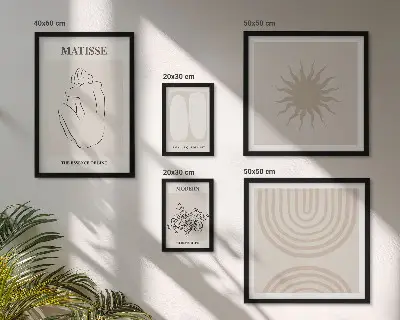 Set of 5 wall art pieces Minimalist art lines
