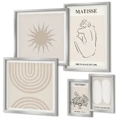 Set of 5 wall art pieces Minimalist art lines