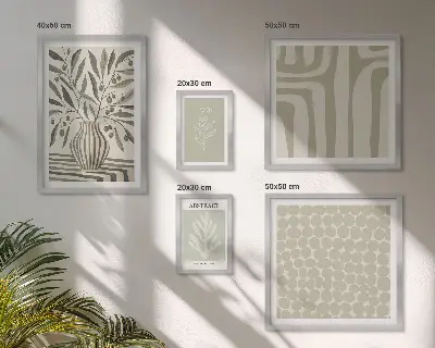 Scandinavian plant patterns framed photo set framed photo set