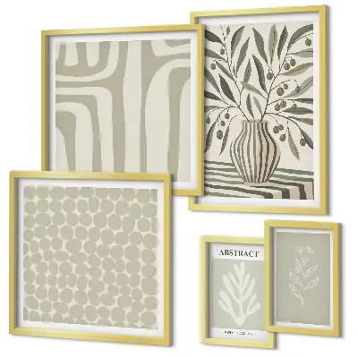 Framed photo set Scandinavian plant patterns