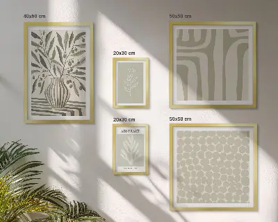 Framed photo set Scandinavian plant patterns