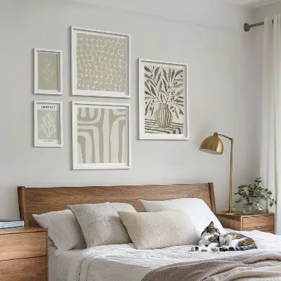 Framed photo set Scandinavian plant patterns