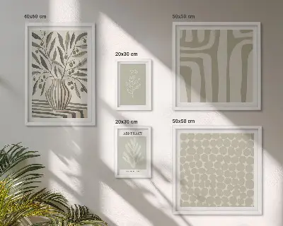 Framed photo set Scandinavian plant patterns