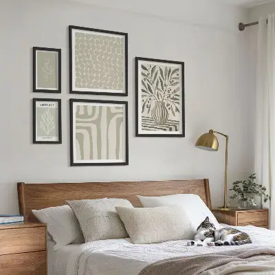 Framed photo set Scandinavian plant patterns
