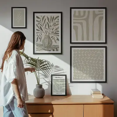 Framed photo set Scandinavian plant patterns
