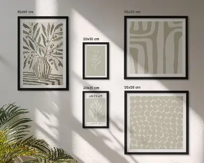 Framed photo set Scandinavian plant patterns