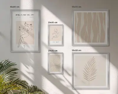 Set of 5 wall art pieces Beautiful minimalist motifs