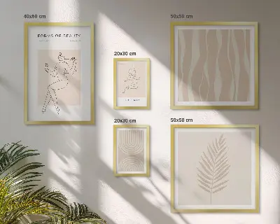 Set of 5 wall art pieces Beautiful minimalist motifs