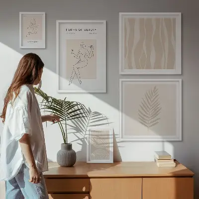 Set of 5 wall art pieces Beautiful minimalist motifs