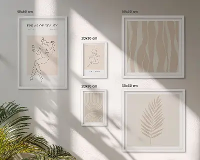 Set of 5 wall art pieces Beautiful minimalist motifs