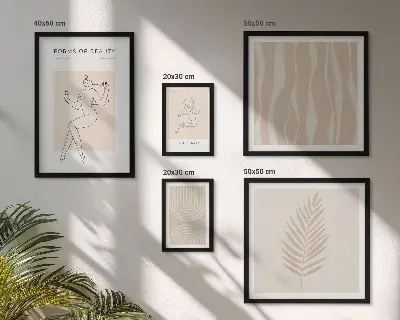 Set of 5 wall art pieces Beautiful minimalist motifs