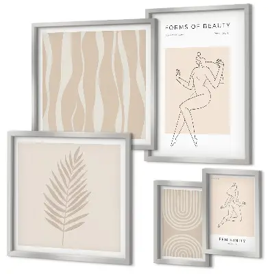 Set of 5 wall art pieces Beautiful minimalist motifs