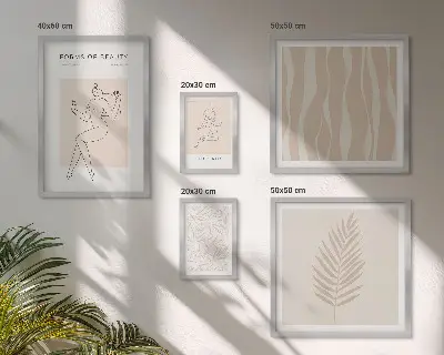 Framed photo set Stylish graphics of women and plants