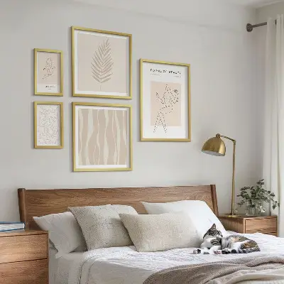 Framed photo set Stylish graphics of women and plants
