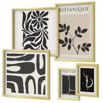 Gallery wall Modern plant motifs