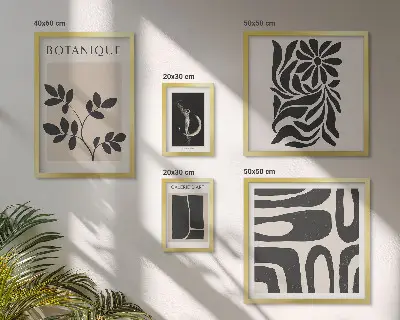 Gallery wall Modern plant motifs