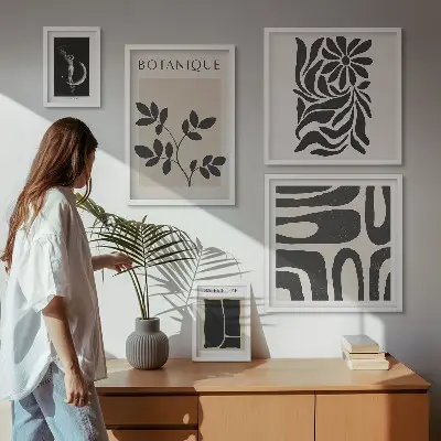 Gallery wall Modern plant motifs