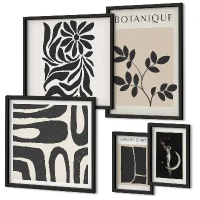 Gallery wall Modern plant motifs
