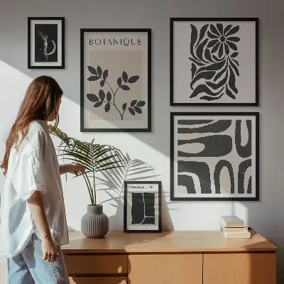 Gallery wall Modern plant motifs