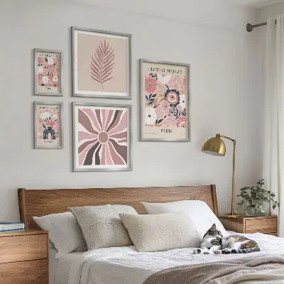 Framed photo set Boho style flower markets