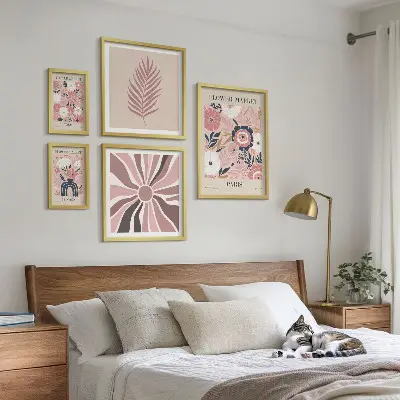Framed photo set Boho style flower markets