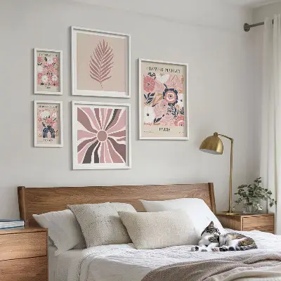 Framed photo set Boho style flower markets
