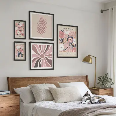 Framed photo set Boho style flower markets