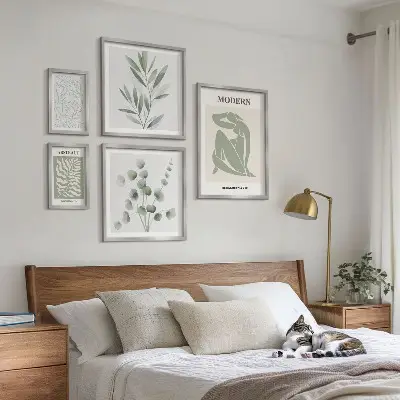 Framed photo set Stylish plant decorative motifs