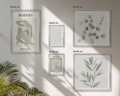 Framed photo set Stylish plant decorative motifs