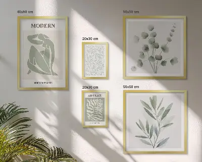 Framed photo set Stylish plant decorative motifs