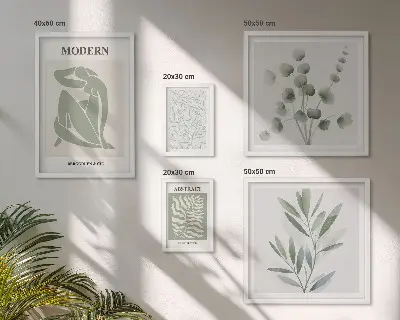 Framed photo set with stylish plant decorative motifs