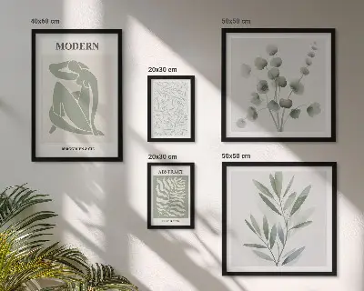 Framed photo set Stylish plant decorative motifs