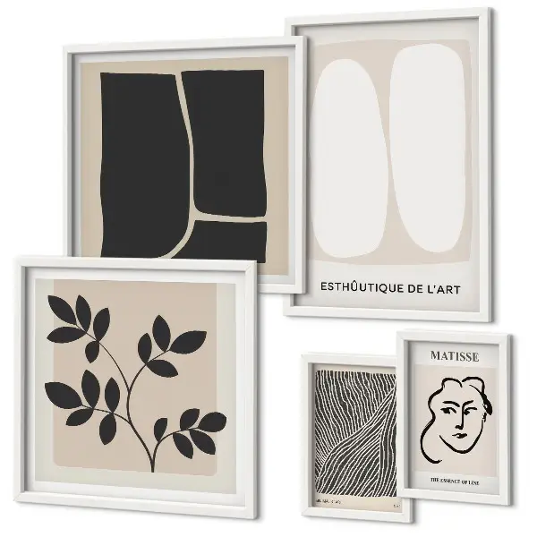 Set of 5 wall art pieces Stylish graphics minimalism lines