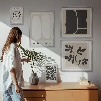 Set of 5 wall art pieces Stylish graphics minimalism lines
