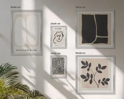 Set of 5 wall art pieces Stylish graphics minimalism lines