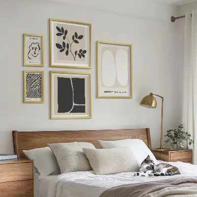 Set of 5 wall art pieces Stylish graphics minimalism lines