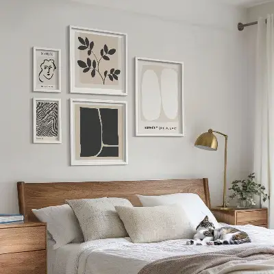 Set of 5 wall art pieces Stylish graphics minimalism lines