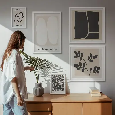 Set of 5 wall art pieces Stylish graphics minimalism lines
