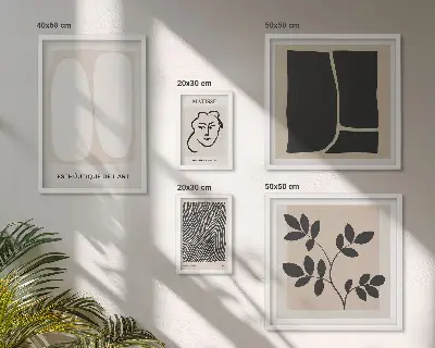Set of 5 wall art pieces Stylish graphics minimalism lines