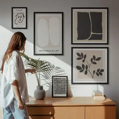 Set of 5 wall art pieces Stylish graphics minimalism lines